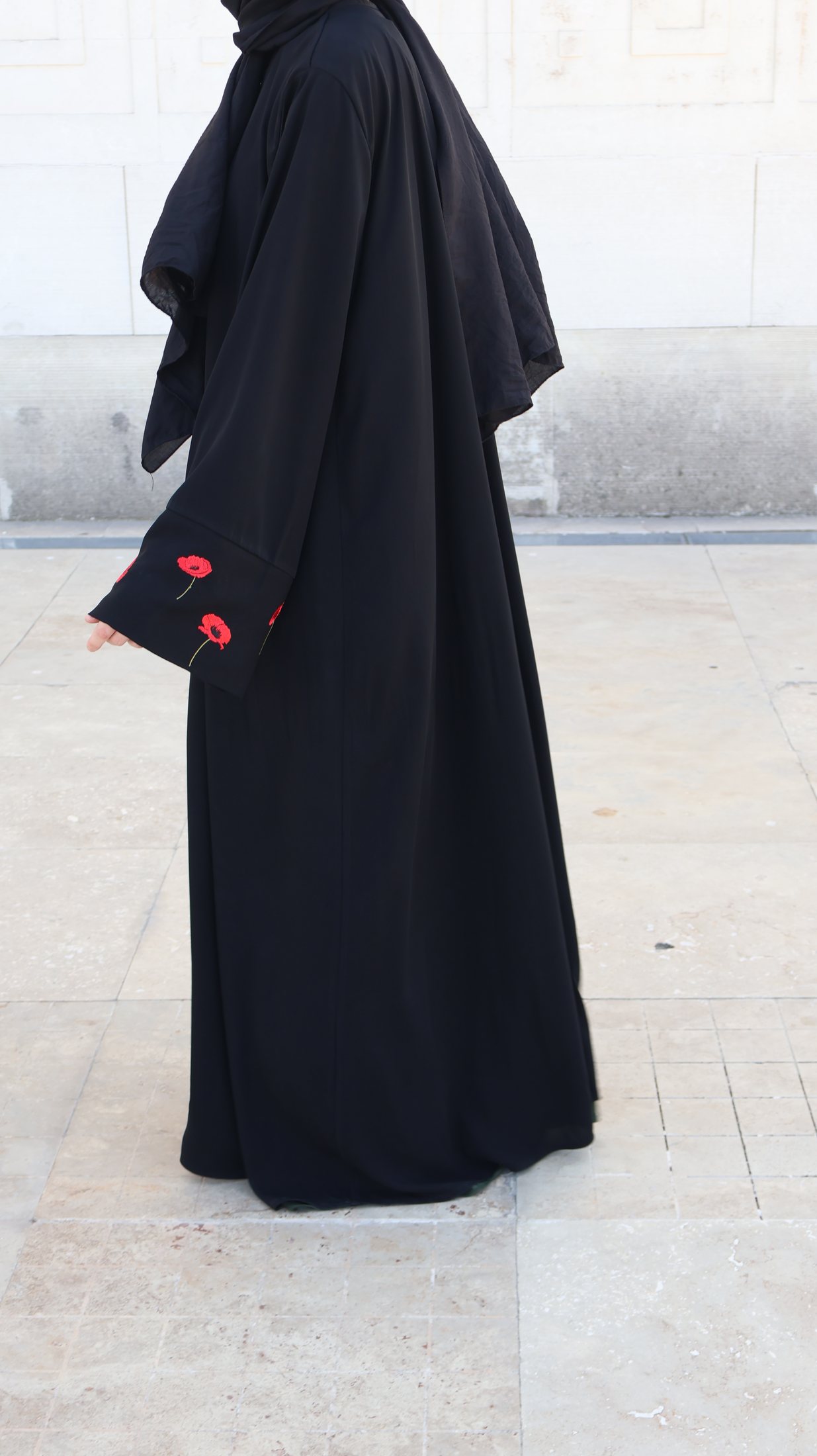 Gelincik Kol abaya detay görünümü